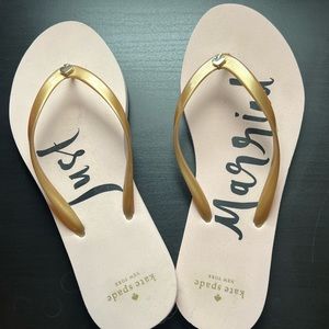 Kate spade wedding/just married flip flops